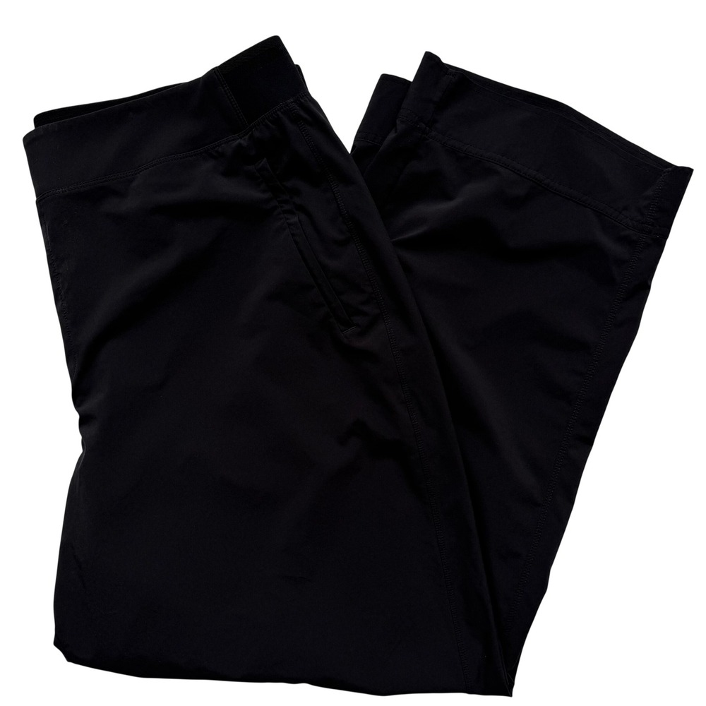 Athleta Black Wide‎ Leg Cropped Active Travel Pants Womens Size 20 High Rise